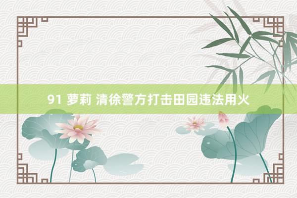 91 萝莉 清徐警方打击田园违法用火