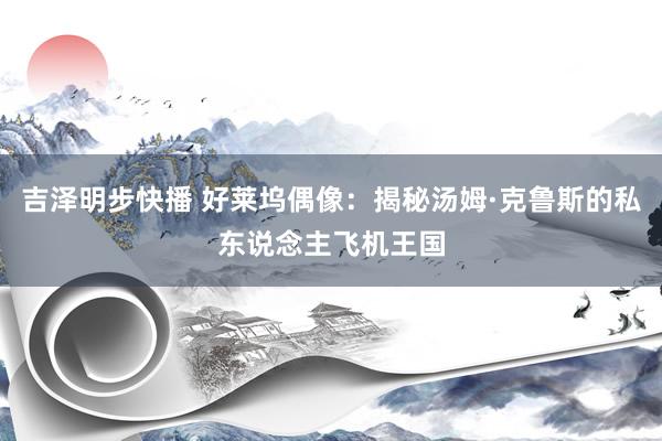 吉泽明步快播 好莱坞偶像：揭秘汤姆·克鲁斯的私东说念主飞机王国