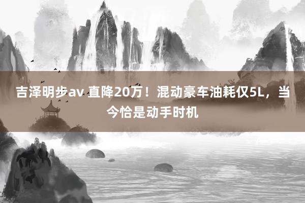 吉泽明步av 直降20万！混动豪车油耗仅5L，当今恰是动手时机