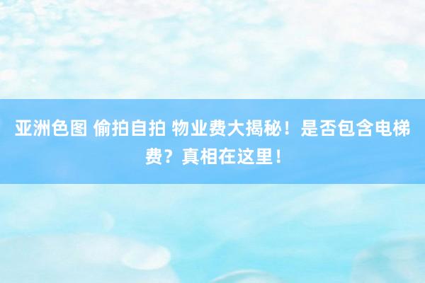 亚洲色图 偷拍自拍 物业费大揭秘！是否包含电梯费？真相在这里！
