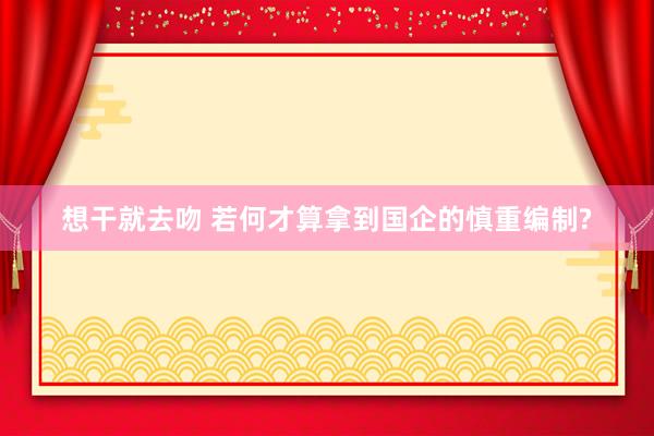 想干就去吻 若何才算拿到国企的慎重编制?