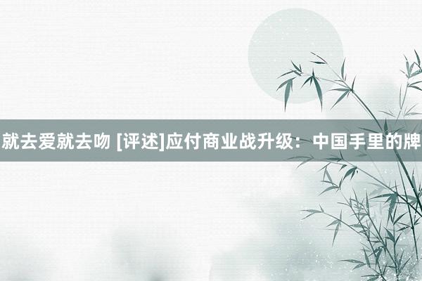 就去爱就去吻 [评述]应付商业战升级：中国手里的牌