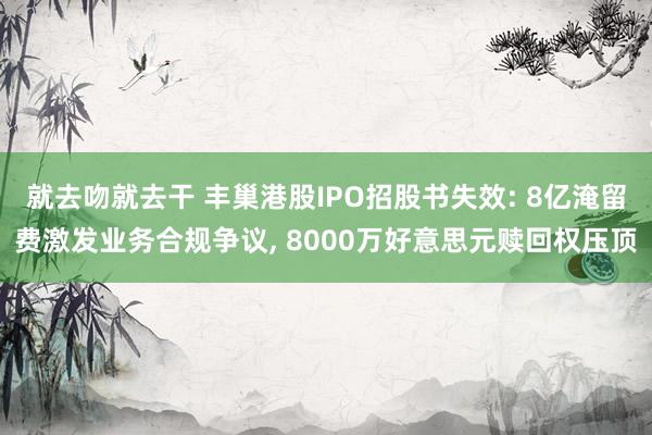 就去吻就去干 丰巢港股IPO招股书失效: 8亿淹留费激发业务合规争议， 8000万好意思元赎回权压顶