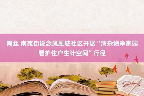 黑丝 南苑街说念凤凰城社区开展“清杂物净家园看护住户生计空间”行径