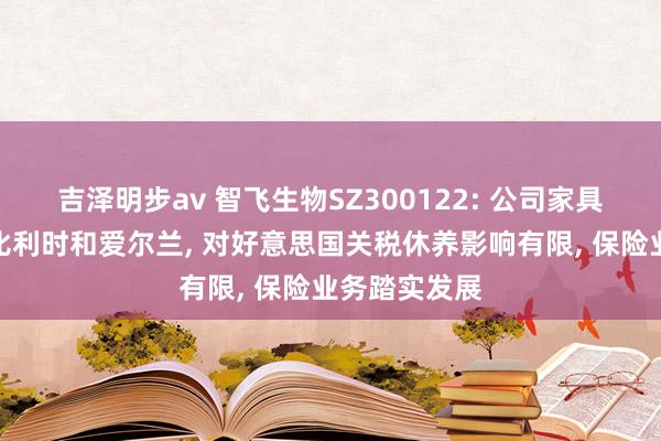 吉泽明步av 智飞生物SZ300122: 公司家具原产国多为比利时和爱尔兰， 对好意思国关税休养影响有限， 保险业务踏实发展