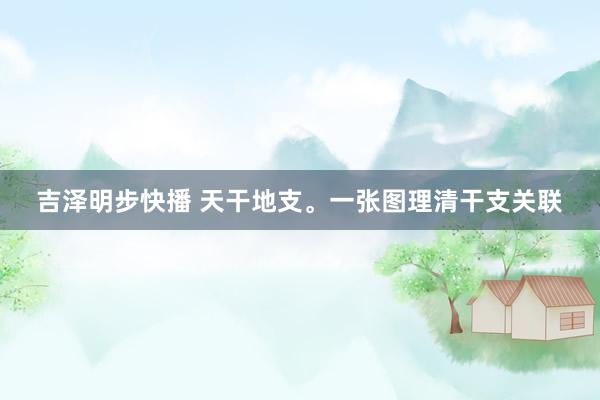 吉泽明步快播 天干地支。一张图理清干支关联